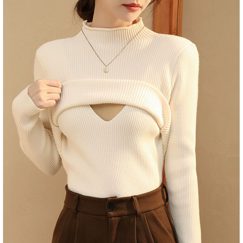 Кормящая рубашка нижняя рубашка свитер осенняя и зимняя одежда теплая