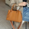Leather one-shoulder bag, capacious shoulder bag, genuine leather, cowhide