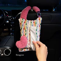 Автомобильная коробка для салфеток, подвесная сумка, украшение в виде сердца, бумажный ящик, автомобильный подвесной высококачественный маленький ароматный бумажный ящик