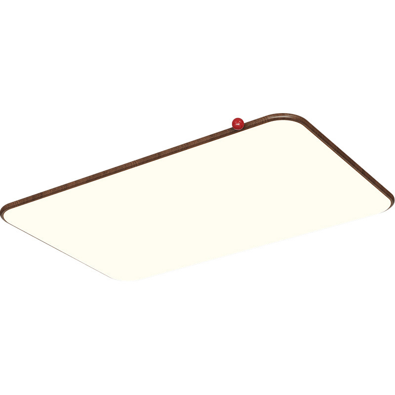 lámpara de sala de estar retro lámpara de techo ultra delgada estilo antiguo minimalista pequeña lámpara de pasillo de frijol de leche de madera de color nuez lámpara Zhongshan