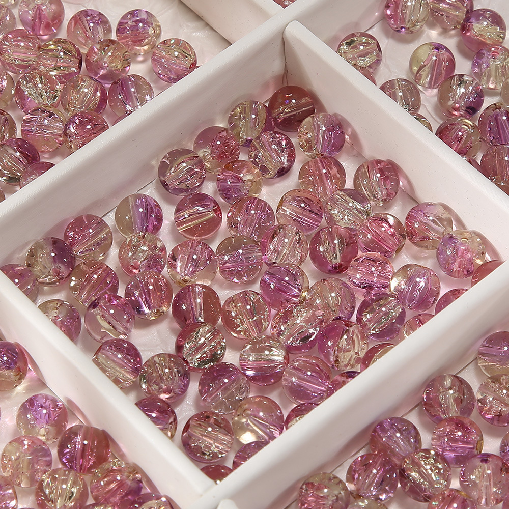 10 ミリメートル [ビッグフィッシュベゴニア] アイスクラック爆発ビーズガラスビーズ手作り diy ブレスレットビーズジュエリーアクセサリー素材