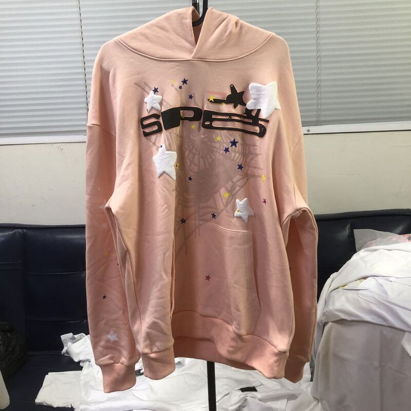 In stock Sp5der spider WEB foam Mint green Bellini coral peach hoodie sweater fashion