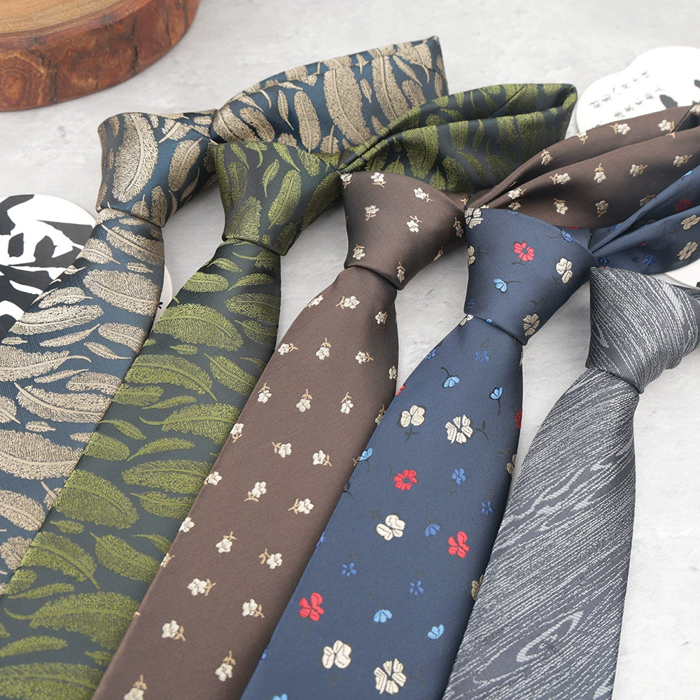 Men's green red retro tie, 7cm