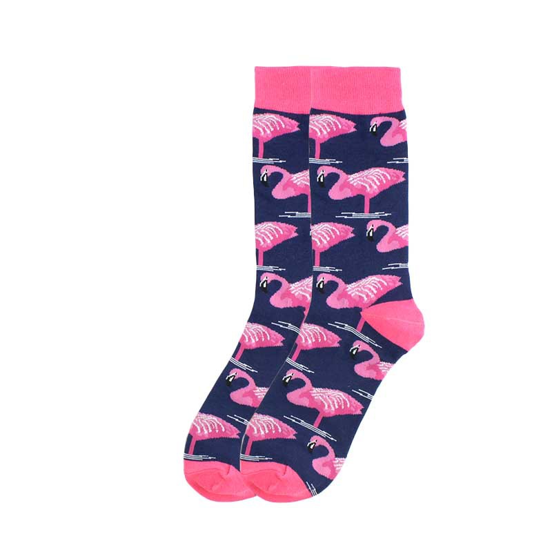 Unisex Casual Flamingo Cotton Jacquard Crew Socks A Pair display picture 2