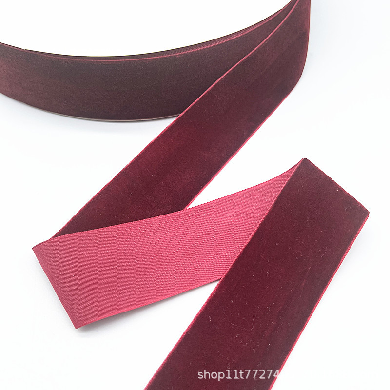 2.7 Métro / paquete de terciopelo de 38 mm boda hecha a mano cinta embalaje de regalo arco DIY decoración de fiesta Santa