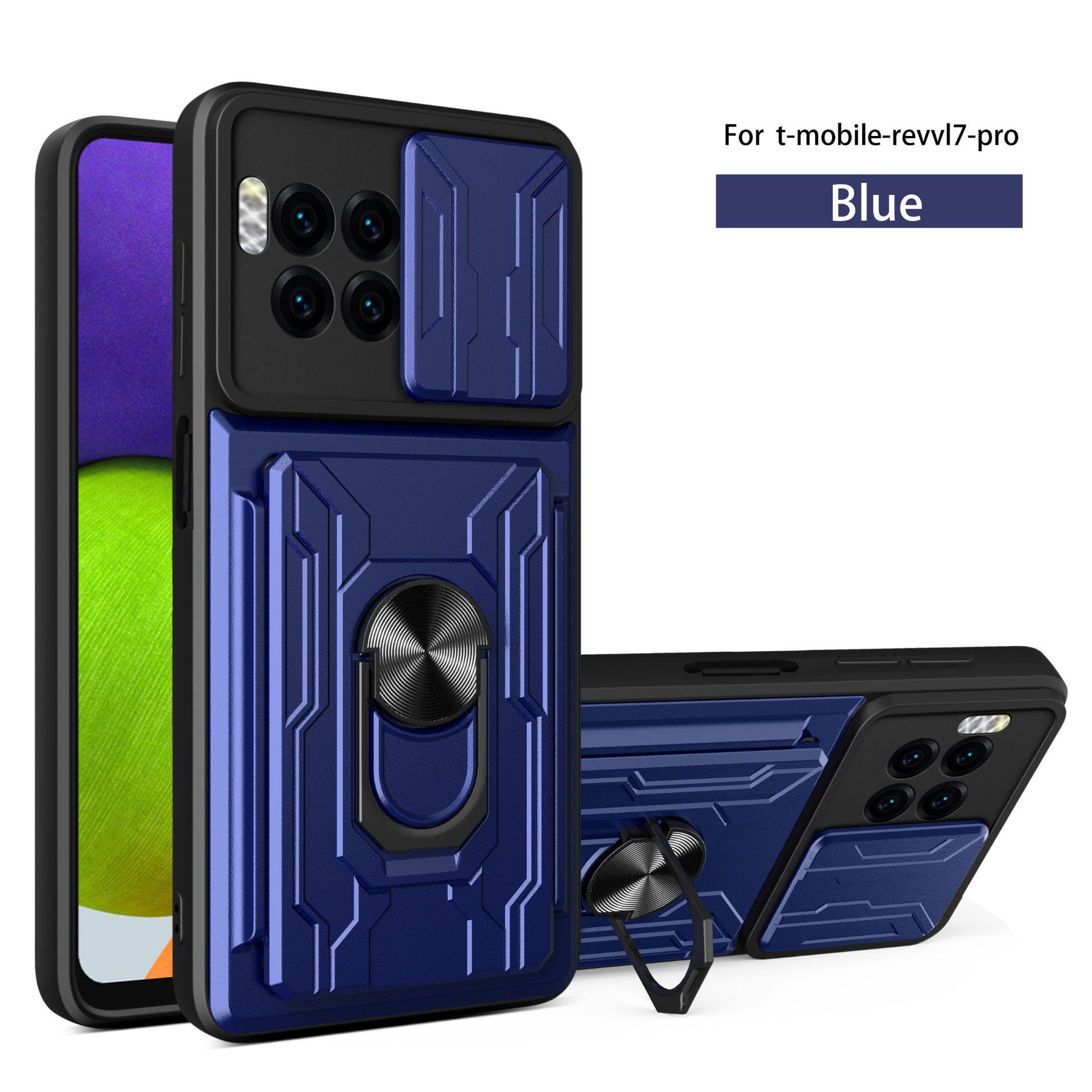 REVVL7PRO bolsas de tarjetas de ventana empujadas con caja de teléfono móvil de uñas afiladas, productos de comercio electrónico de alta resistencia TPU + PC integrados