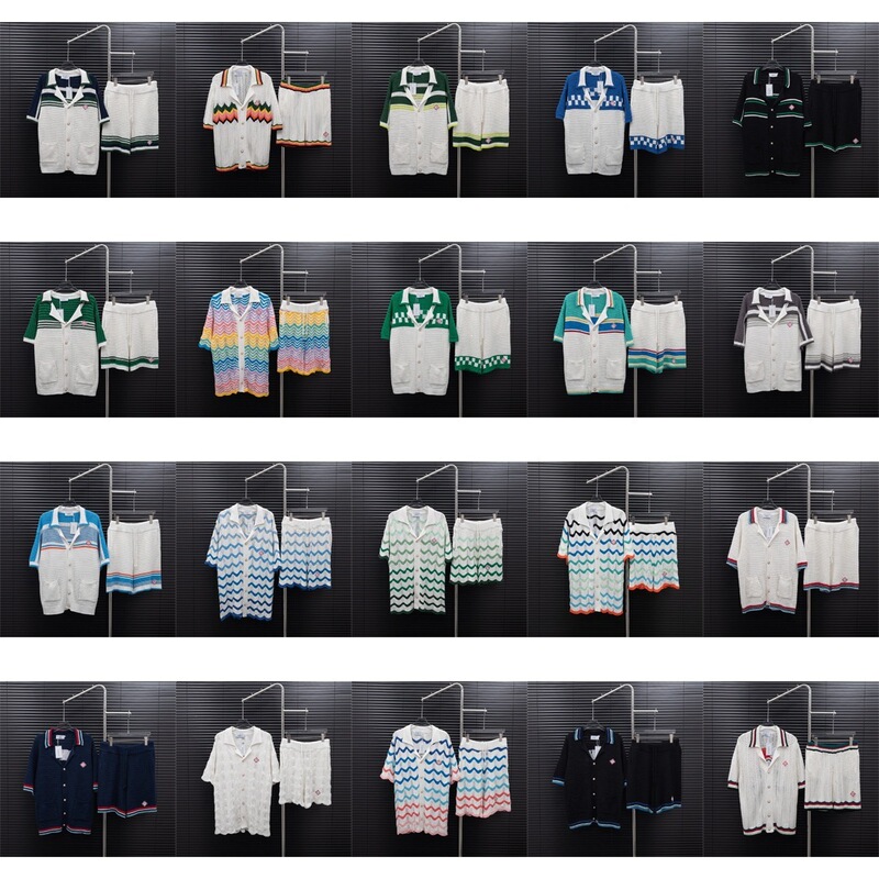 Cross-Border Casa Casablanca Pearl Woven Button Knitwear Hawaiian Casablanca Sweater Collection for Men and Women Cross-Border Casa Casablanca Pearl Woven Button Knitwear Hawaiian Casablanca Sweater Collection for Men and Women
