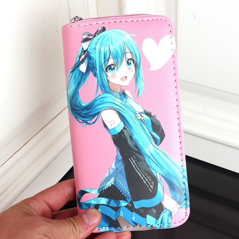 Cross-Border good quality thick large capacity cartoon Hatsune future youth mobile phone bag long women's clutch