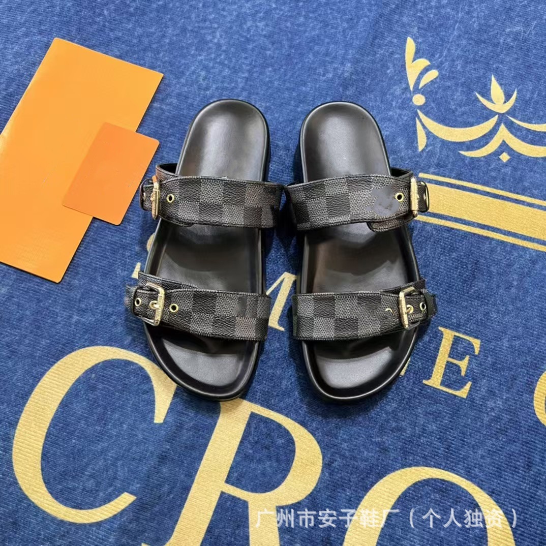 2024 nueva Europa, América, Oriente Medio, Nigeria, Singapur, Camboya, hebilla de cinturón de metal, velcro, zapatillas planas
