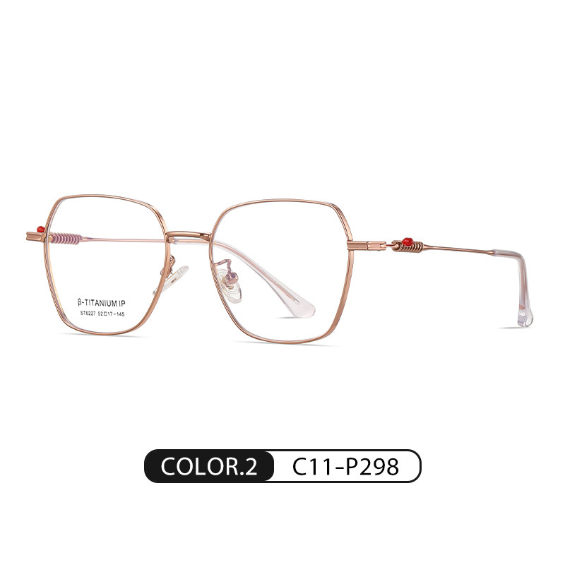 Spot nuevo soporte óptico de titanio ST6227 moda hombres y mujeres con el mismo estilo espejo plano con marco cuadrado IP galvanoplastia con marco grande miopía
