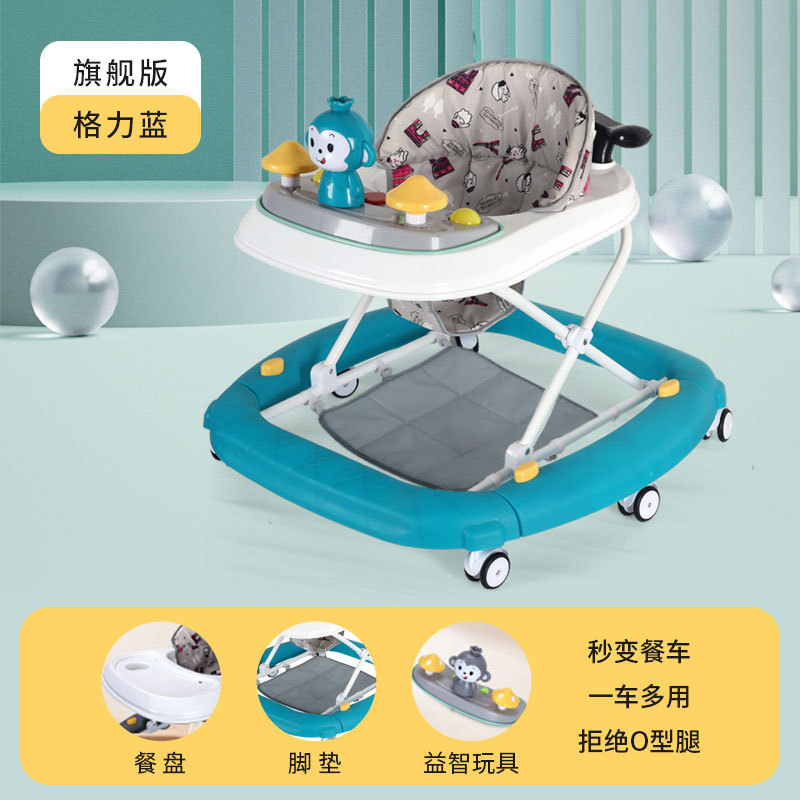 Caminante para niños iluminación de música educativa caminante para bebés un coche multiusos anti-Flip multifuncional caminante