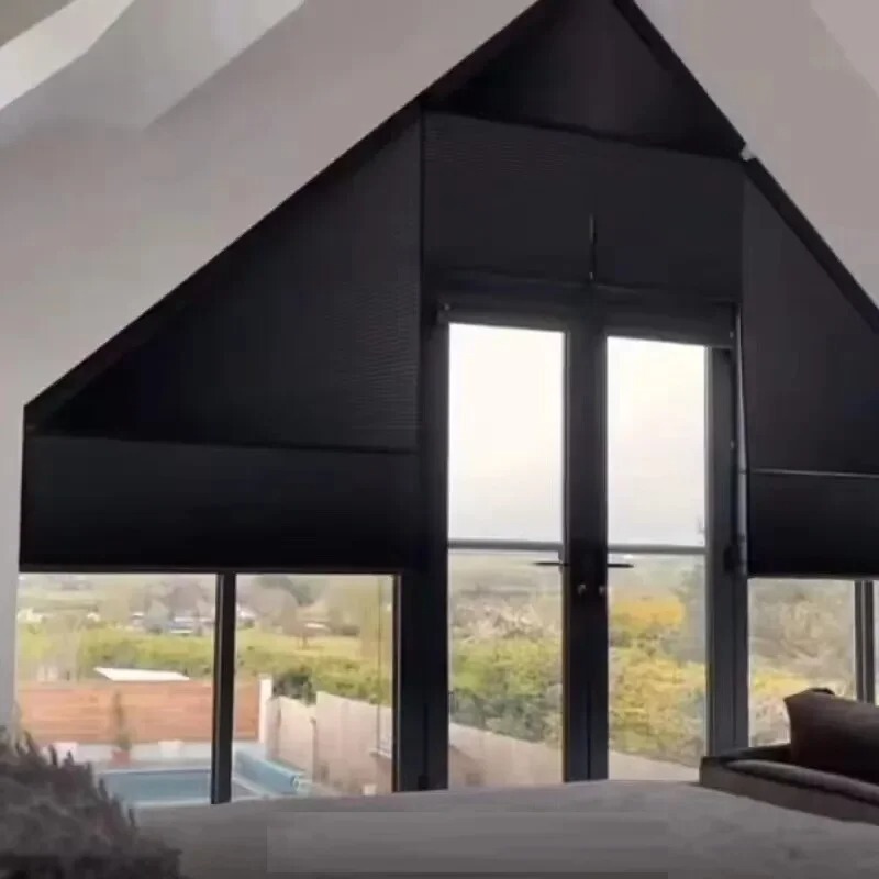 Trapezoidal Blinds, Electric Irregular Honeycomb Shades, Triangular Honeycomb Curtains Trapezoidal Blinds, Electric Irregular Honeycomb Shades, Triangular Honeycomb Curtains