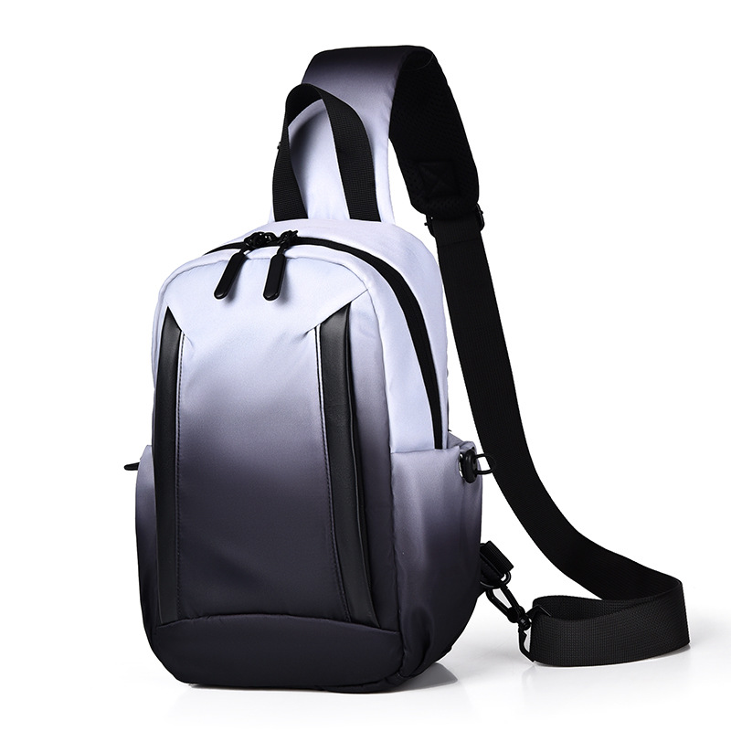 Nuevo bolso de pecho de hombre transfronterizo simple mochila de hombro de nylon impermeable bolsa de color gradiente casual bolso de moda de hombre