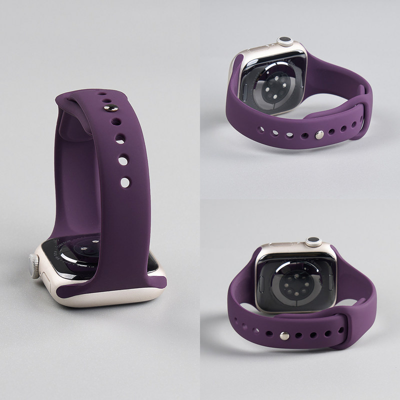 Suitable for S11 Watch Band Iwatch9 Apple S10/S9 Slim Waist Silicone Strap S8 Sports Se3 Slim Wristband S7