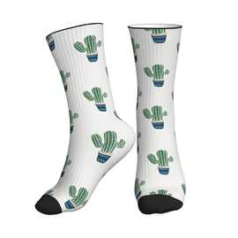 跨境POD数码印花仙人掌图案长筒运动男女袜子Socks亚马逊希音