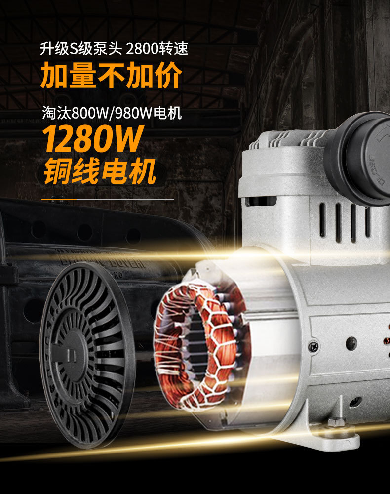 Shengst Oil-Free Air Compressor Bass Portable Air Pump 220V Professional Woodworking Decoration Air Compressor Small