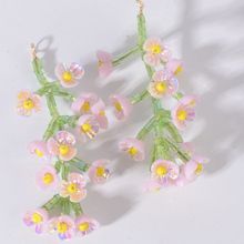 手工串珠可爱立体小花枝丫饰品配件 吊坠带吊DIY耳饰材料半成品