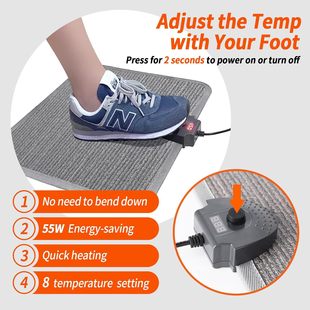 Cross-Border Floor Heating Pad Office under Desk Foot Warmer Electric Foot Pad Graphene Fast Heating Plug-In Heating Pad