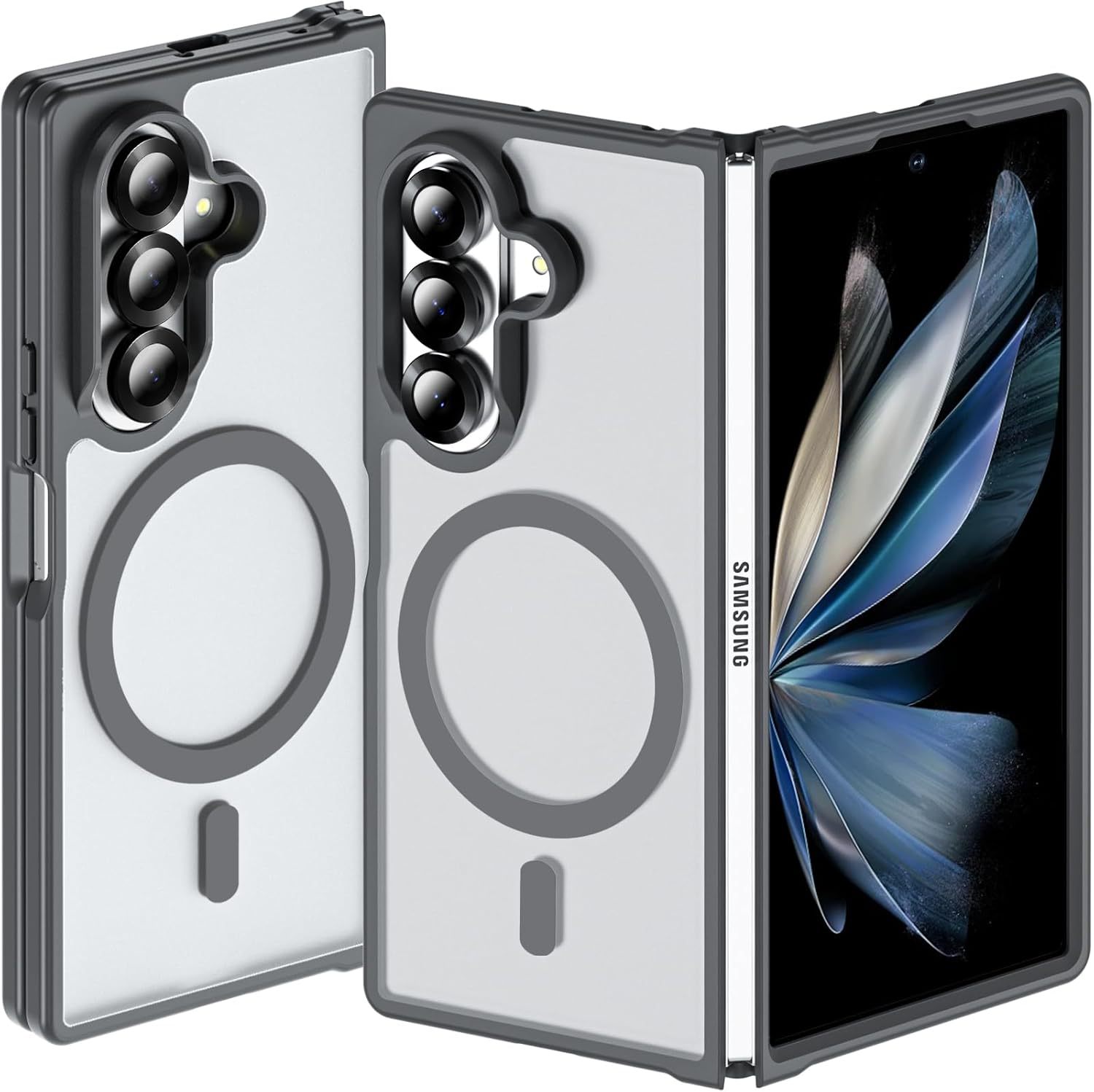 适用三星ZFold7折叠手机壳磨砂肤感磁吸ZFlip6全包防摔新款保护套