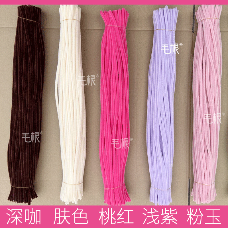 Fábrica al por mayor [marca de la raíz del pelo] Cifrado Twist stick pelo raíz lana raya ramo DIY paquete de material hecho a mano de los niños