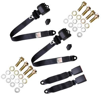 truck, automatic telescopic universal Car seat belt - 2-plastic-coated-k3-retractors-2-30cm-fully-covered-webbing-bases-8-complete-sets-of-inch-screws