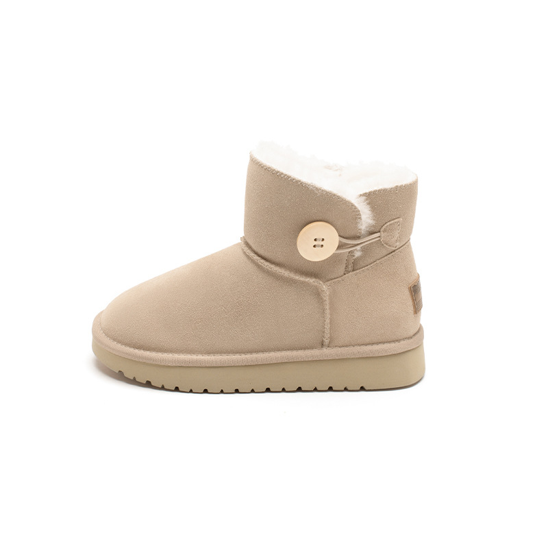Botas de nieve Augusden de suela gruesa para mujer, novedad de invierno 2025, zapatos de algodón de felpa ultragruesos de caña corta, mocasines de plataforma.