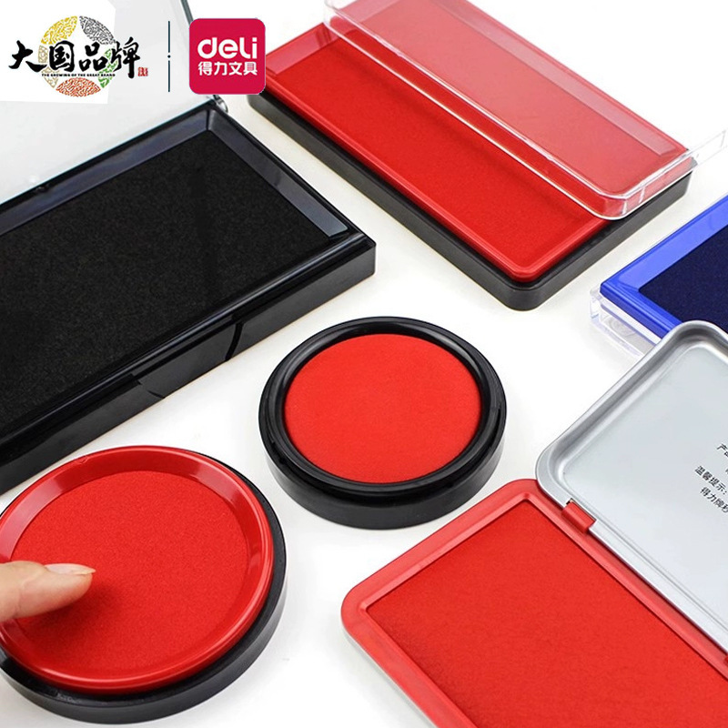 Deli Stamp Pad 9860 Red Indonesia Quick Drying Seal Ink Seal Press Handprint Tool Ink Box Finance