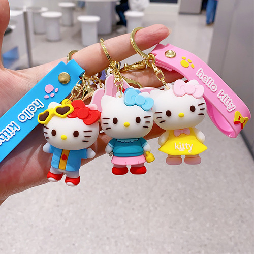 New cute kt cat keychain cartoon Sanrio girl heart bag pendant pendant couple small gift wholesale