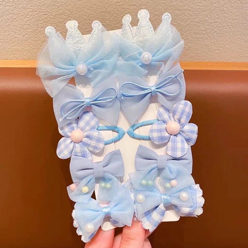 スーパーフェアリープリンセスリボンヘアピンセットベビーかわいい花ヘアバンド電子商取引生地子供用ヘアピン|undefined