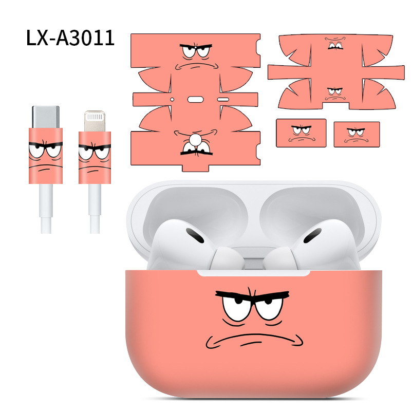 Adecuado para pegatinas de AirPods Pro2/Pro3, textura mate, película para auriculares Apple, película protectora de cobertura total