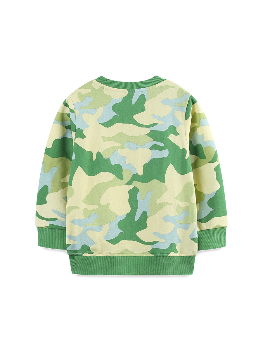 Otoño nuevo estilo de niños camisetas de estilo europeo y americano impresión de dibujos animados de manga larga camisetas de algodón de punto camisetas de cuello redondo para niños