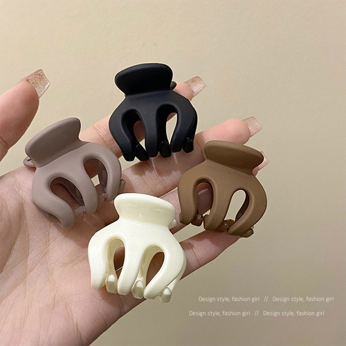 New High Ponytail Fixing Magic Sandpaper Small Hair Clip Back of Head Anti-Drift Shark Clip Flower Hair Accessory
