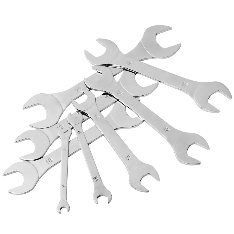 Hi-Spec delgada llave abierta de doble cabeza sólida llave de horquilla Llave de doble abierto llave abierta fija