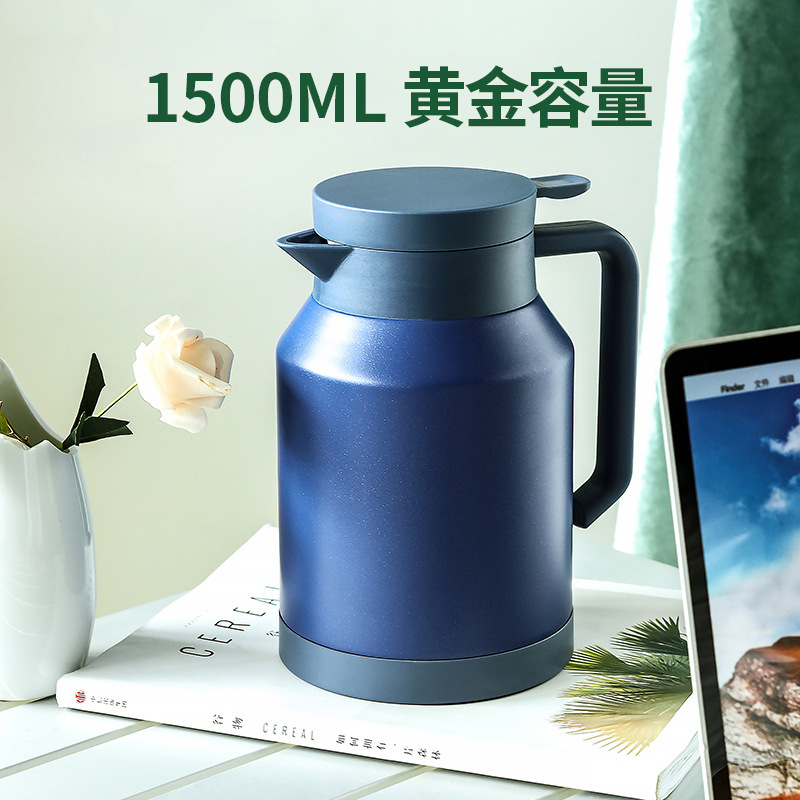 Carefully Selected Thermal Water Kettle 1.5L Household Large-Capacity Hot Water Water Kettle High-Value Stainless Steel Double-Layer Vacuum Coffee Pot