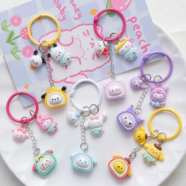 Explosive Sanrio Cartoon Ins Style Creative Cute Personality Gift Keychain Bag Pendant Keychain Hanging Ornaments