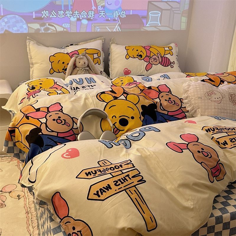 A類日本式クレヨンしんちゃん水洗い綿かわいいアニメins 4点セットシーツ学生寮布団カバー3点セット|undefined