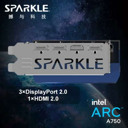 Видеокарта (Sparkle) Intel Arc A750 Titan OC, двухслотовая, три вентилятора, с разгоном
