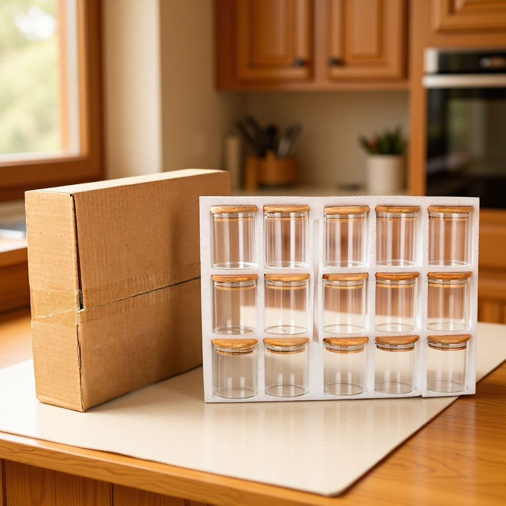 Tanque de sellado de vidrio Amazon suministro directo envasado de algodón de perla tanque de té al por mayor transfronterizo tanque de almacenamiento de vidrio