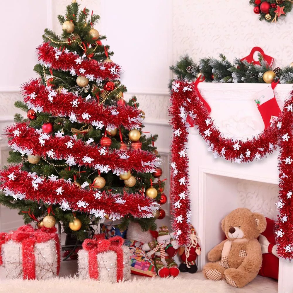 Navidad transfronteriza decoración de copo de nieve filamento filamento fija fiesta dibujo flor 9cm2m cifrado