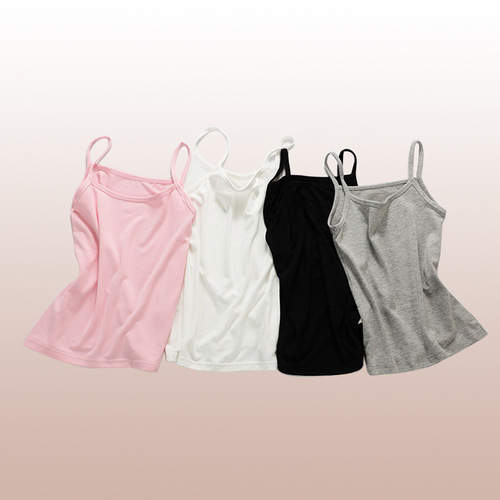 Children's suspenders tank top for girls, summer, sleeveless A-class underwear, baby undershirt, sleepwear for girls, thin style