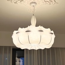 新款设计师法式蚕丝灯意大利侘寂别墅奶油风卧室灯具现代客厅吊灯