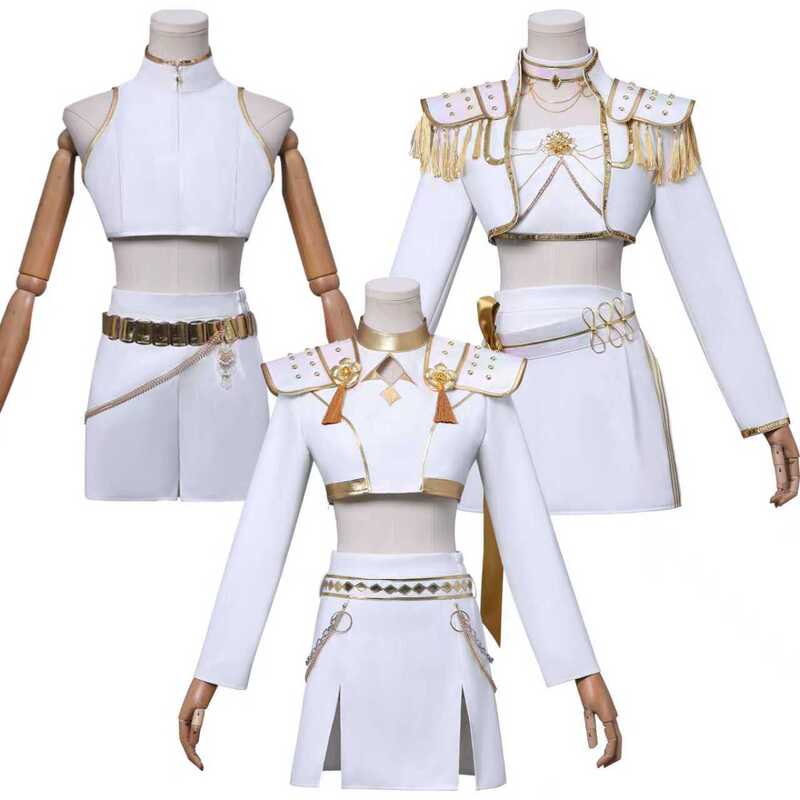 Yi Meng ハロウィン K-POP ハンターウィッチグループ ルミー歌唱服 ホワイト cos 韓流スーパースター 二次元アニメーション|undefined