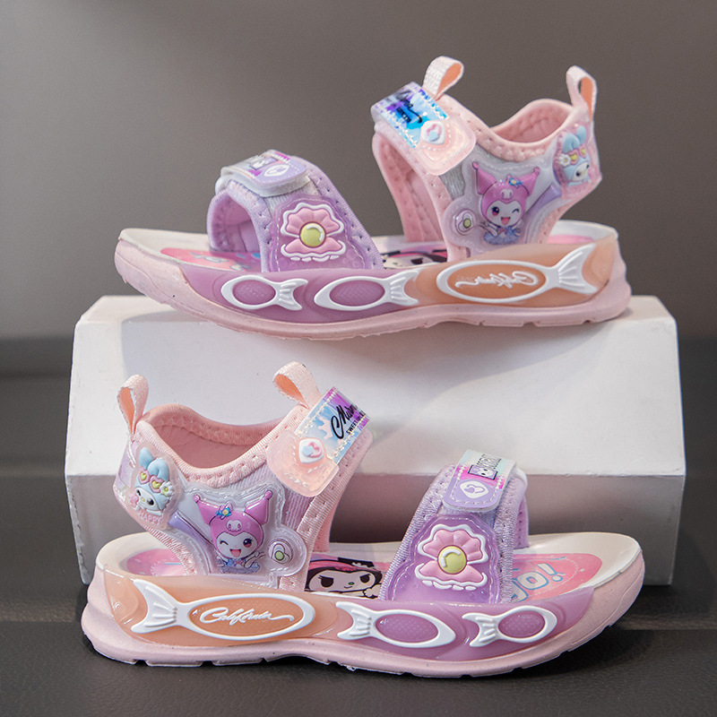 Sandalias de Playa Animadas para Niña de Cuero Artificial, Antideslizantes para Verano image 2