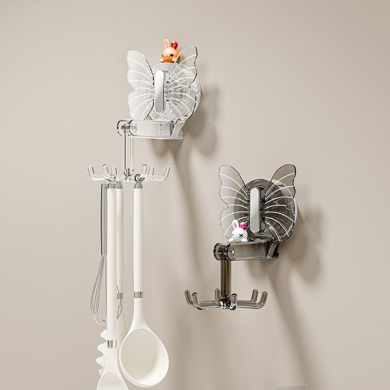 Gancho de ventosa fuerte cocina al vacío cuchara rotativa pala gancho rack multifuncional sin perforación estante de almacenamiento de cocina