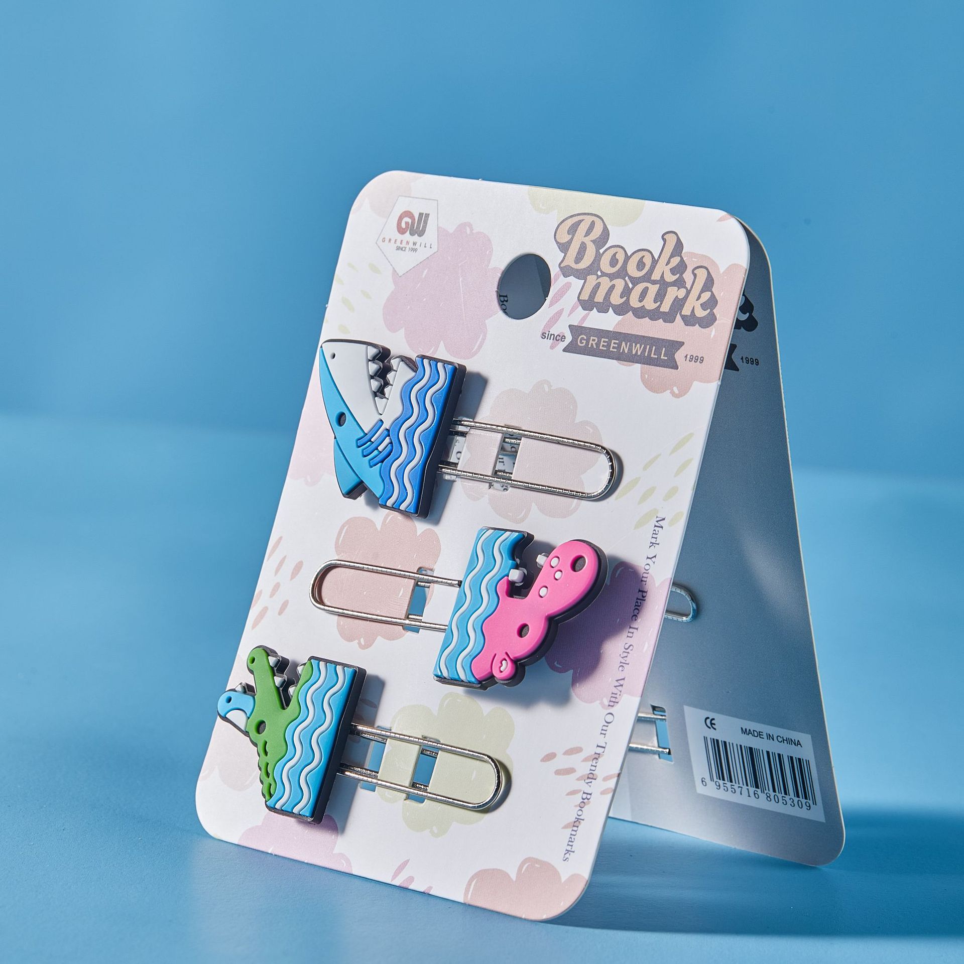 Cartoon PVC series marinas clips marcadores estudiantes papel de prueba de clasificación clips de notas suministros de oficina clips papelería