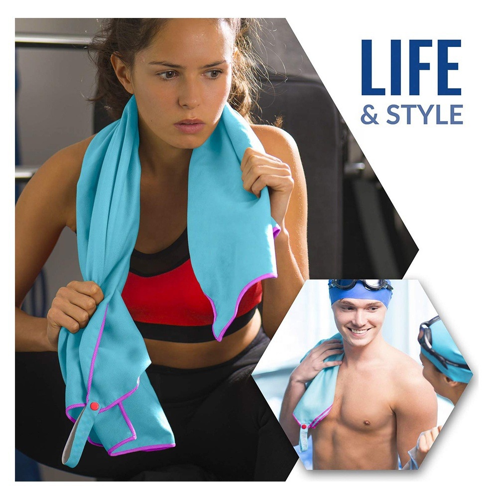Venta caliente transfronteriza Toalla deportiva de terciopelo de doble cara Toalla absorbente de sudor de microfibra Toalla de playa Toalla de fitness Fábrica personalizada
