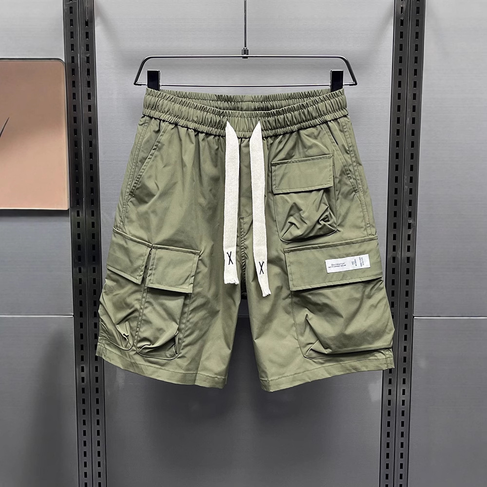 Fashion brand workwear shorts men's 2023 Summer new American Ruan Shuai multi-pocket quick-drying shorts breathable straight pants