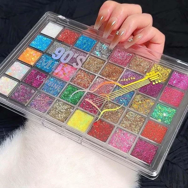 Cross-Border Foreign Trade Best-Selling 40-Color Eyeshadow Palette Pearlescent Matte Glitter Stage Makeup Sparkling Fine Glitter Eyeshadow Palette