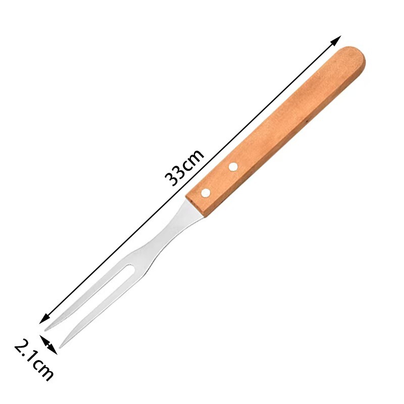 亚马逊不锈钢烤具套装烧烤组合工具户外BBQ烧烤套装木柄烤具套装|undefined