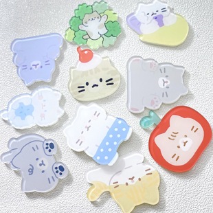 Plant Cat Brooch Cute Japanese Cartoon Creative Acrylic Badge Men's and Women's Pin Accessories Bag Decoration
